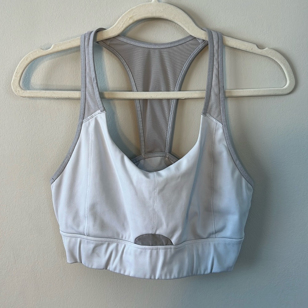Athleta Women’s White Sports Bra Athletic Supportive Sporty Size Large